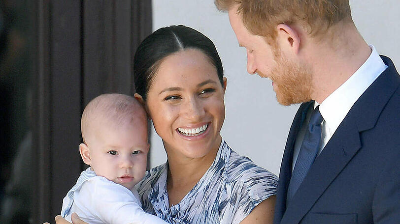 Prinz Harry, Herzogin Meghan und der kleine Archie während eines öffentlichen Auftritts im vergangenen Jahr.