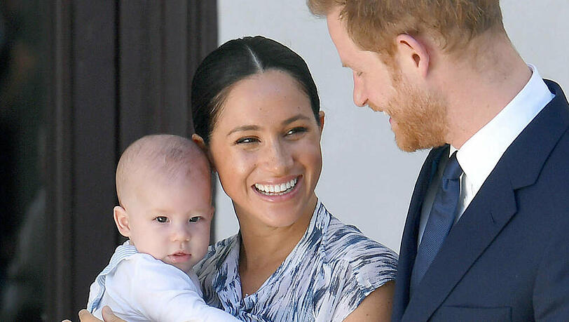 Prinz Harry, Herzogin Meghan und der kleine Archie während eines öffentlichen Auftritts im vergangenen Jahr.