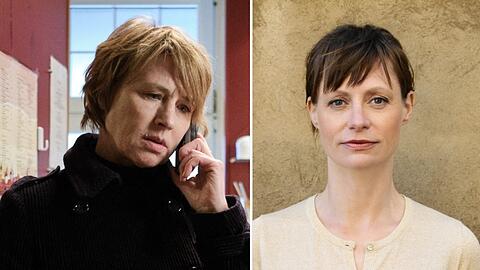Regisseurin Katharina Marie Schubert (r.) und ihre Hauptdarstellerin Corinna Harfouch im Debütfilm "Das Mädchen mit den goldenen Händen".