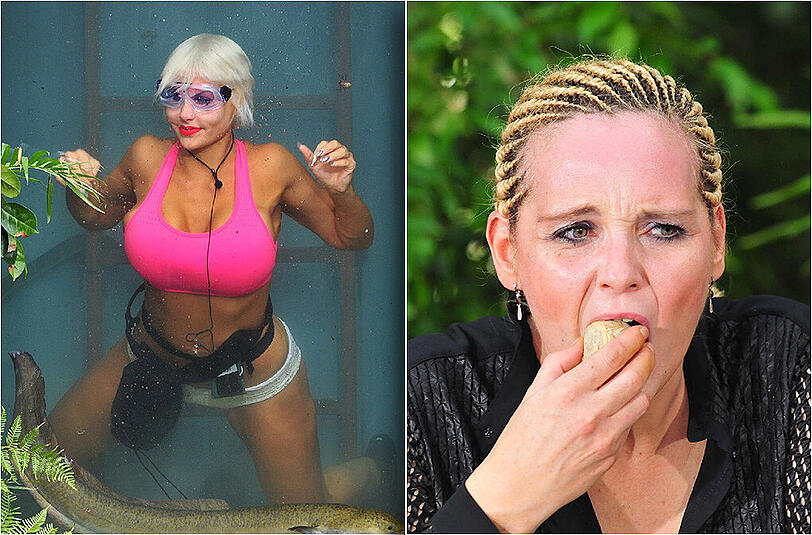 Müssen in der nächsten Dschungelprüfung gegeneinander antreten: Sophia Wollersheim (l.) aus dem Base Camp und Helena Fürst vom Camp "Snake Rock".