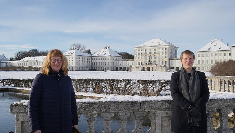 Doris Fuchsberger und Neven Denhauser sind oft am Schloss Nymphenburg unterwegs, sie befürchten, dass das Ensemble durch den Neubau von Biotopia zerstört wird.