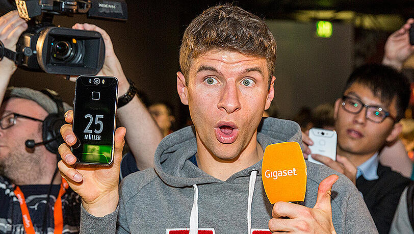 Immer für einen Spaß zu haben: Thomas Müller. Immer für einen Spaß zu haben: Thomas Müller.