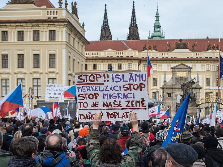 Anti-Islam-Demonstration in Prag: Tschechien hat im Jahr 2018 nur 47 Asylanträge anerkannt.