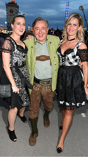 Richard Lugner (Bauunternehmer) mit Cinzia und Simona Longo