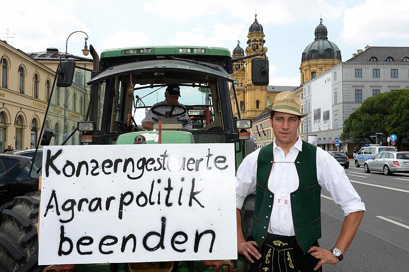 Demonstration am Odeonsplatz gegen Agrarindustrie und Flächenverbrauch. Die Bilder von der Veranstaltung
