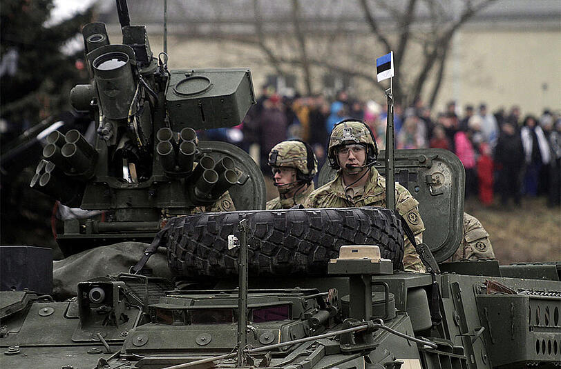 US-Soldaten bei der Militärparade in Narva.