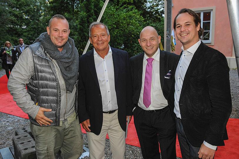 Promis beim Futurecom-Sommerfest: Patrick Bertermann, Ullrich Eckert, Michael Ecker und Johannes Meyer.