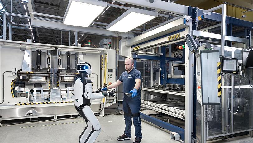 In Leipzig setzt BMW testweise humanoide Roboter in der Produktion ein. (Handout) In Leipzig setzt BMW testweise humanoide Roboter in der Produktion ein. (Handout)