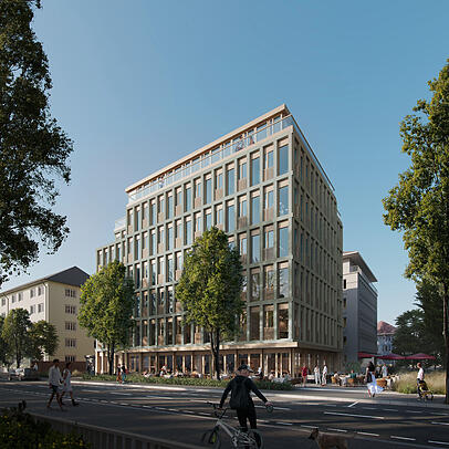 Dieses Gebäude an der Leopoldstraße hat die schwerreiche Erbin bereits 2025 gekauft. Dieses Gebäude an der Leopoldstraße hat die schwerreiche Erbin bereits 2025 gekauft.
