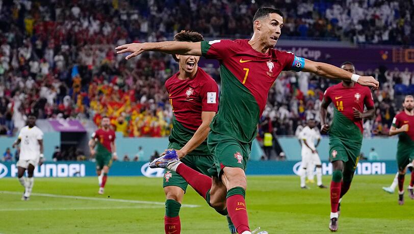 Portugals Superstar Cristiano Ronaldo jubelt nach seinem Treffer gegen Ghana.
