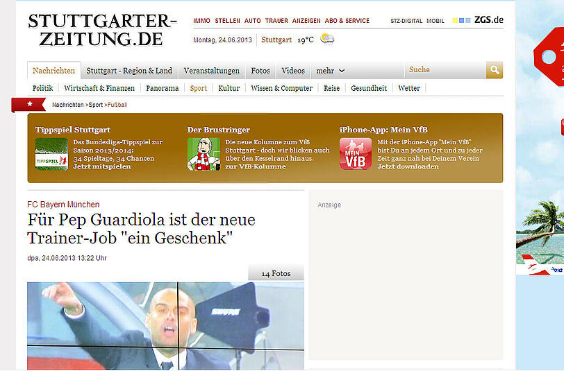 Pep ist da - das schreibt die Presse