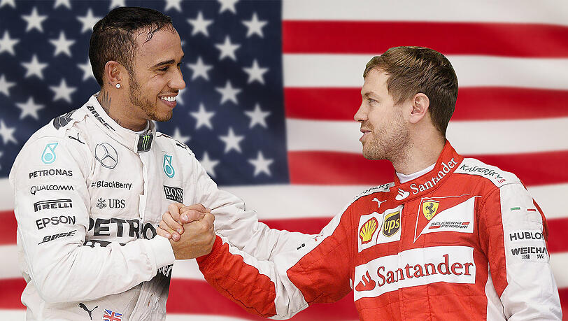 Muss Sebastian Vettel (r.) Lewis Hamilton in den USA schon gratulieren oder schlägt er noch mal zurück? Muss Sebastian Vettel (r.) Lewis Hamilton in den USA schon gratulieren oder schlägt er noch mal zurück?