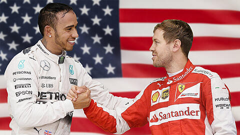 Muss Sebastian Vettel (r.) Lewis Hamilton in den USA schon gratulieren oder schlägt er noch mal zurück?