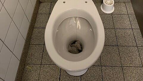 Am Freitag ist die Frauentoilette am Olympiapark einigermaßen sauber – Mülleimer in der Kabine und Seife fehlen komplett. Am Freitag ist die Frauentoilette am Olympiapark einigermaßen sauber – Mülleimer in der Kabine und Seife fehlen komplett.