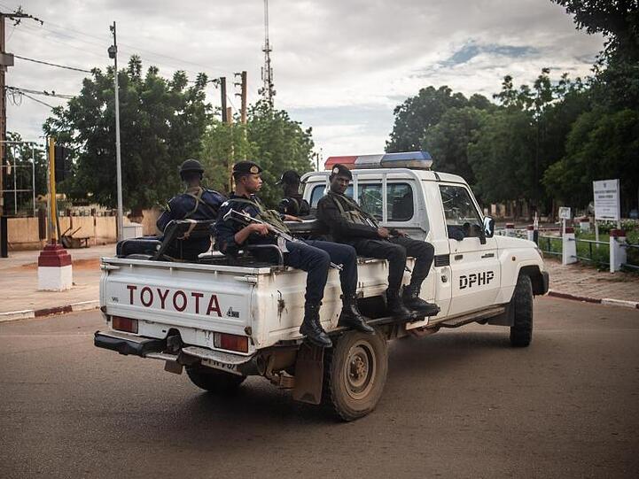 Polizisten in Niamey, der Hauptstadt der Republik Niger.