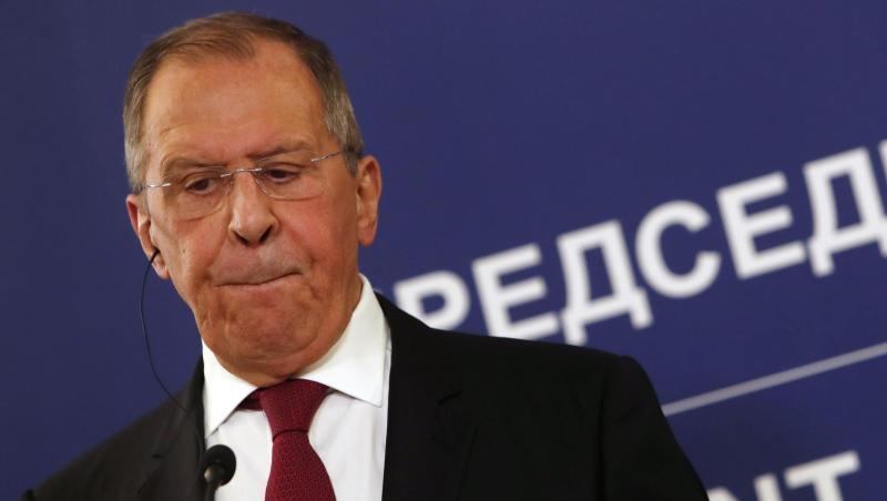 Sergej Lawrow, Außenminister von Russland, während einer Pressekonferenz.
