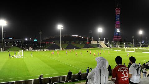 Die Bayern bei der ersten Trainingseinheit.