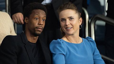 Elina Svitolina und Ga&euml;l Monfils 2021 in Paris.
