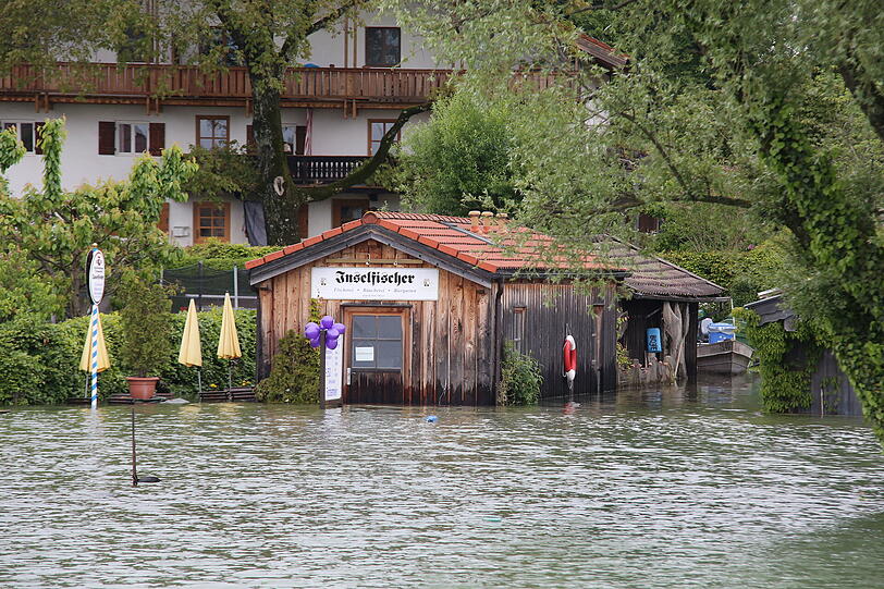 Überschwemmungen auf der Fraueninsel: Die Bilder.