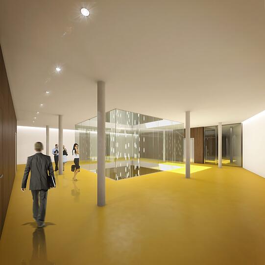 Das geplante Foyer im Obergeschoss.