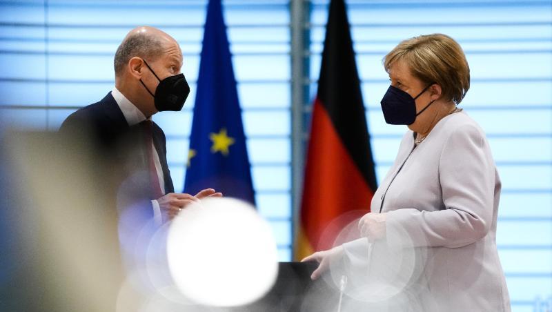 Kanzlerin Angela Merkel und Finanzminister Olaf Scholz im Kanzleramt. Die Fraktionen der Koalition haben sich auf Eckpunkte zur Energie- und Klimapolitik geeinigt.