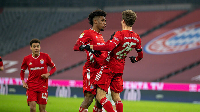 Heute die besten Bayern-Stars: Kingsley Coman und Thomas Müller.