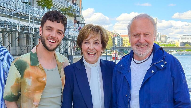 ESC-Pressekonferenz mit (v.l.): Luca Hänni, Paola Felix und Peter Reber.