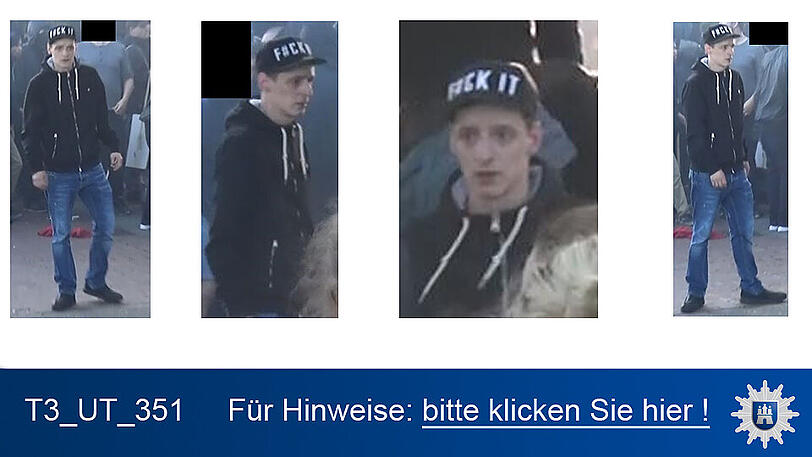 Nach diesen Personen wird öffentlich gefahndet. Die Polizei in Hamburg wird erreicht unter 040/4286-76543.