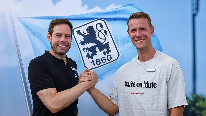 Neuzugang aus Kiel: Thomas Dähne (r.) mit Sechzigs Geschäftsführer Dr. Christian Werner.