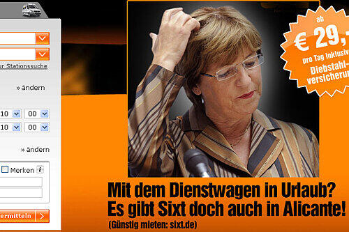 Mietwagen statt Autoklau - so wirbt Sixt.