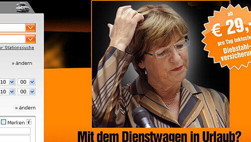 Mietwagen statt Autoklau - so wirbt Sixt. Mietwagen statt Autoklau - so wirbt Sixt.