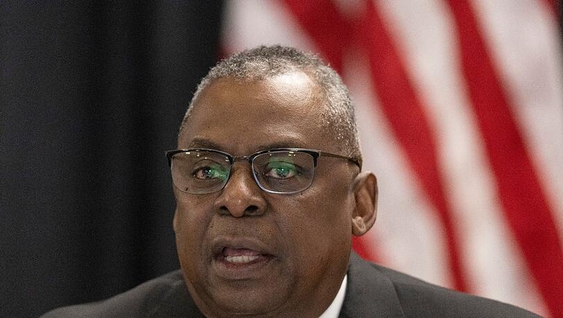 US-Verteidigungsminister Lloyd Austin bei der Ukraine-Konferenz in Ramstein.