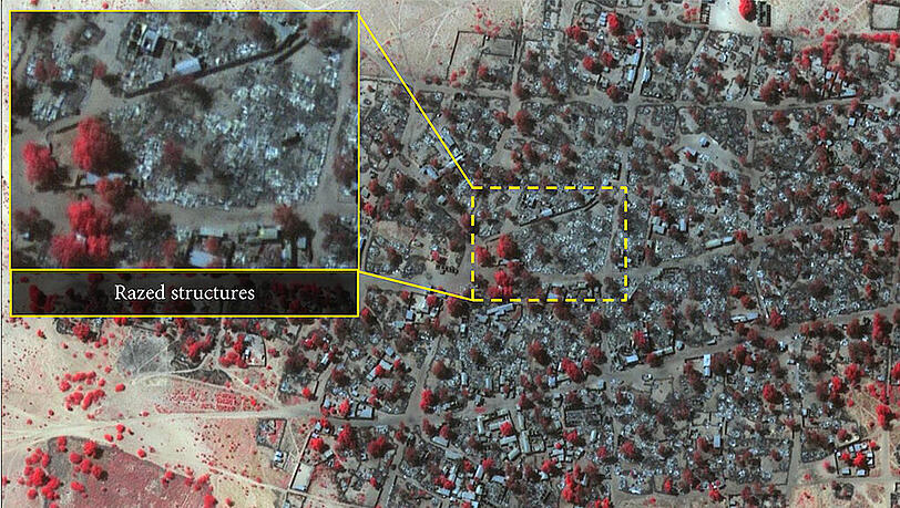 Satellitenbilder aus dem Nordosten Nigerias zeigen eine Spur der Verwüstung. Langsam wird das Ausmaß der jüngsten Gräueltaten der islamistischen Terrorgruppe Boko Haram klarer. Satellitenbilder aus dem Nordosten Nigerias zeigen eine Spur der Verwüstung. Langsam wird das Ausmaß der jüngsten Gräueltaten der islamistischen Terrorgruppe Boko Haram klarer.