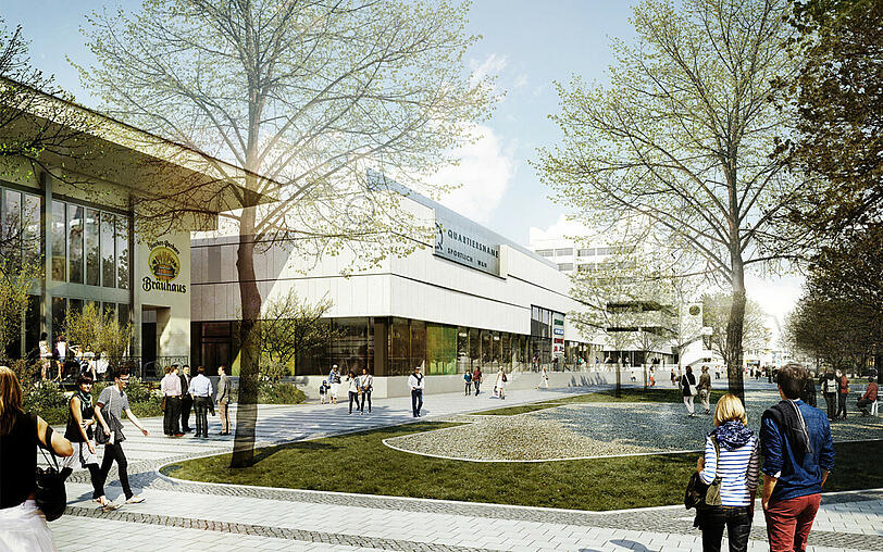 Die Visualisierung zeigt, wie das geplante Quartier aussehen soll. Bild: HBB