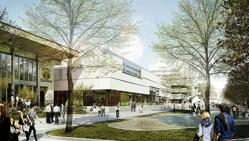 Die Visualisierung zeigt, wie das geplante Quartier aussehen soll. Bild: HBB Die Visualisierung zeigt, wie das geplante Quartier aussehen soll. Bild: HBB
