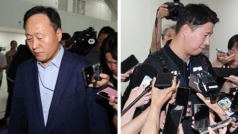 Yeo Myeong Gu (links), Leiter der Abteilung f&uuml;r Ger&auml;tel&ouml;sungen von Samsung Electronics Co., und Choi Seung Ho, Leiter der gr&ouml;&szlig;ten Gewerkschaft von Samsung Electronics, konnten trotz mehrerer Verhandlungsrunden bislang keine Kompromissl&ouml;sung finden.