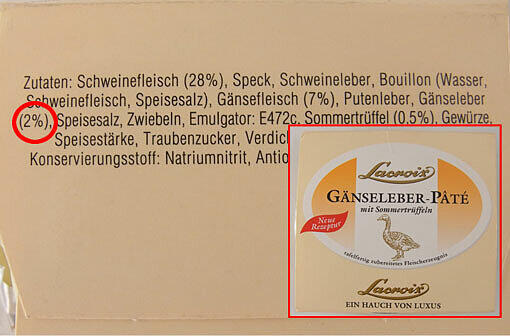 Nur zwei Prozent Gänseleber stecken in dieser Gänseleber-Paté aus Schweinefleisch.