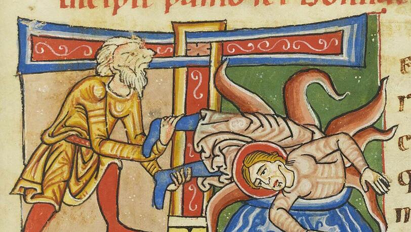Dieses Bild zeigt das Martyrium des Bonifatius von Tarsus – der inzwischen ein Eisheiliger ist. Dieses Bild zeigt das Martyrium des Bonifatius von Tarsus – der inzwischen ein Eisheiliger ist.