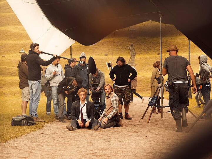 Matthias Schweighöfer am Set von "Der Nanny"