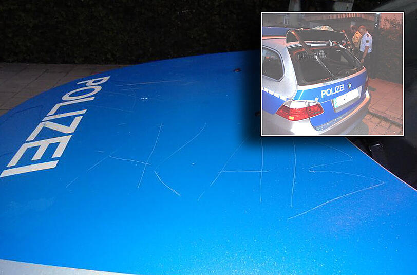 Die Brüder zerstörten das Polizeiauto. Einer der beiden verletzte sich dabei schwer.