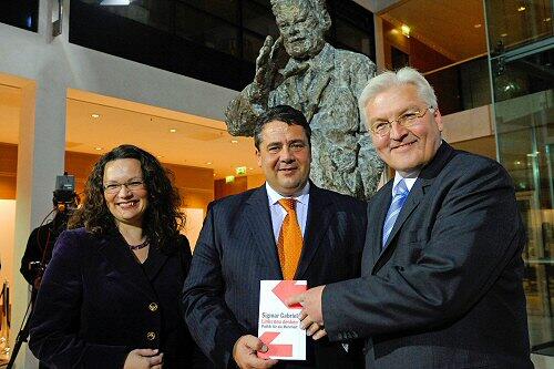 Andrea Nahles, Sigmar Gabriel,  Frank-Walter Steinmeier