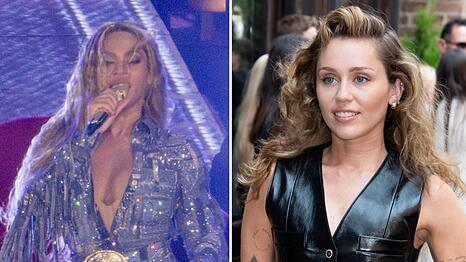 Miley Cyrus (rechts) hat große Bewunderung für Beyoncé.