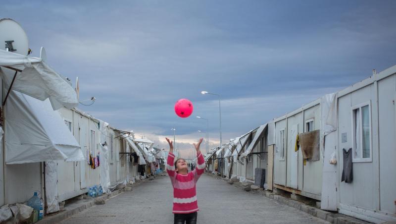 Ein Flüchtlingslager in der Türkei. Ein Flüchtlingslager in der Türkei.