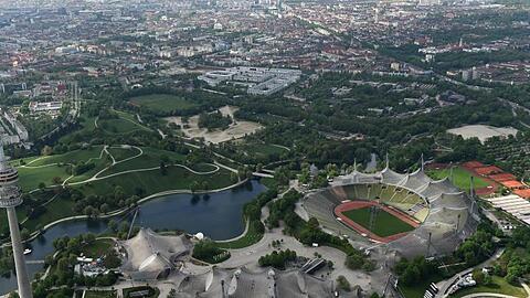 Der Olympiaturm und der Olympiapark mit dem weltberühmten Olympiastadion. Kommt bald ein Hochseilgarten dazu?