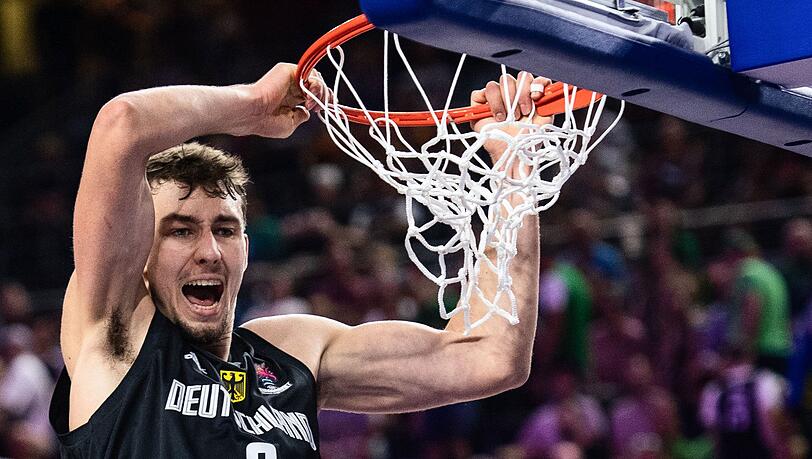 Erinert viele an den jungen Dirk Nowitzki: Franz Wagner punktet gegen Litauen.