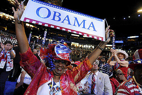 Obama wird wie ein Rockkstar gefeiert.