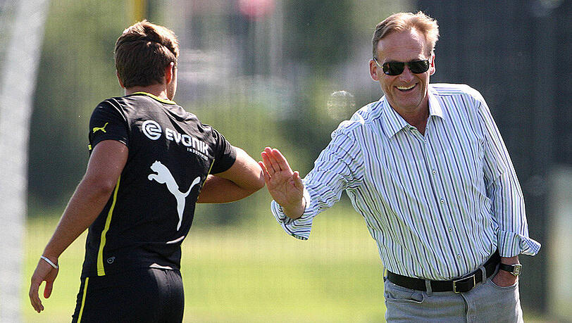 Ein Bild aus früheren Dortmunder Zeiten: BVB-Geschäftsführer Hans-Joachim Watzke (rechts) und Mario Götze. Ein Bild aus früheren Dortmunder Zeiten: BVB-Geschäftsführer Hans-Joachim Watzke (rechts) und Mario Götze.