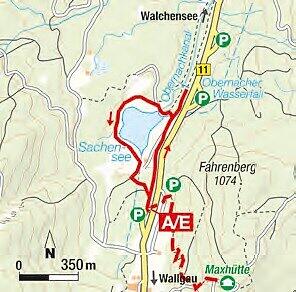 Zum Obernacher Wasserfall. Zum Obernacher Wasserfall.