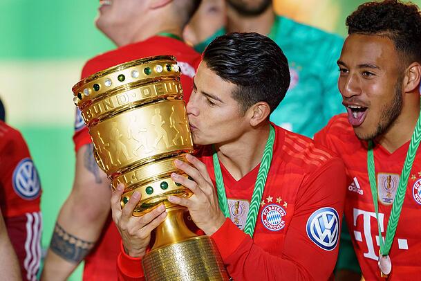 Gewann mit dem deutschen Rekordmeister 2018 den DFB-Pokal: James Rodriguez. Gewann mit dem deutschen Rekordmeister 2018 den DFB-Pokal: James Rodriguez.