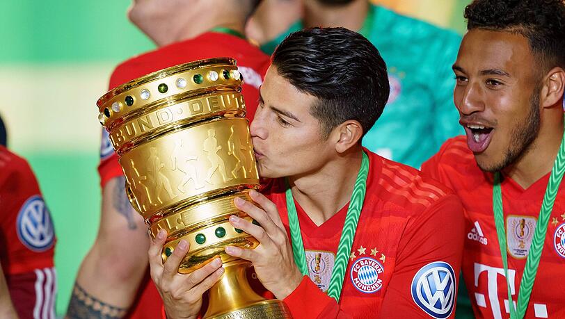 Gewann mit dem deutschen Rekordmeister 2018 den DFB-Pokal: James Rodriguez. Gewann mit dem deutschen Rekordmeister 2018 den DFB-Pokal: James Rodriguez.